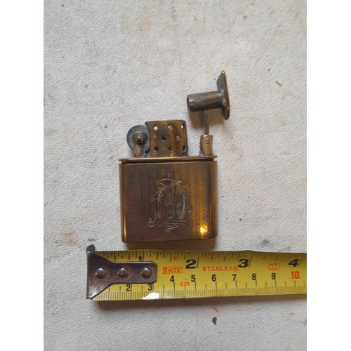 134 - REME Regiment pocket lighter, brass model with windshield coat of arms and initials : military inter... 