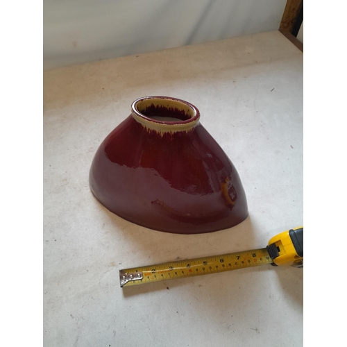 19 - Studio pottery vase, heavy ox blood glaze in good order