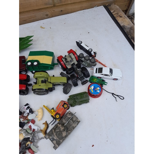 91 - Assorted play worn die cast toy cars, differing makers and dates