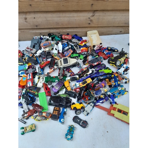 97 - Assorted play worn die cast toy cars, differing makers and dates