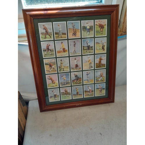 114 - Set of mounted double sided reproduction Golfing cigarette cards