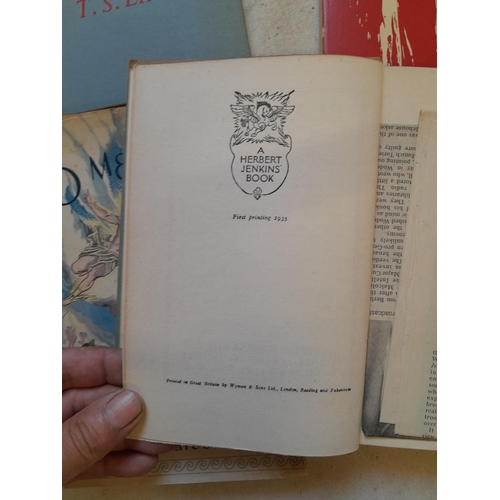 119 - 4 x volumes : T S Eliot The Wasteland, later edition, O Men of Athens First Edition in d/j , Blandin... 