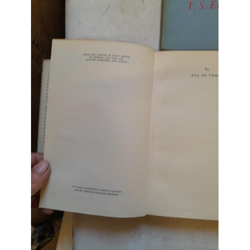 119 - 4 x volumes : T S Eliot The Wasteland, later edition, O Men of Athens First Edition in d/j , Blandin... 