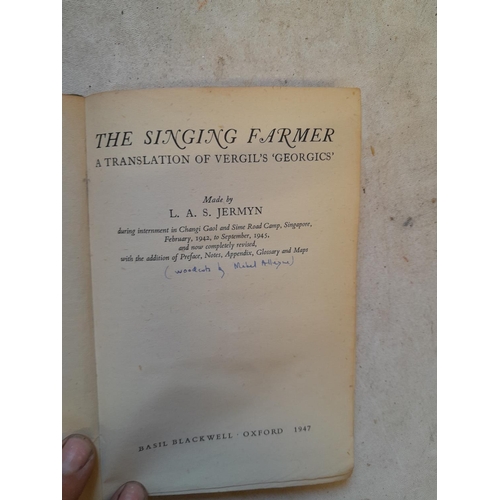 125 - Single volume : The Singing Farmer by Jermyn signed by translator, First Edition 1947