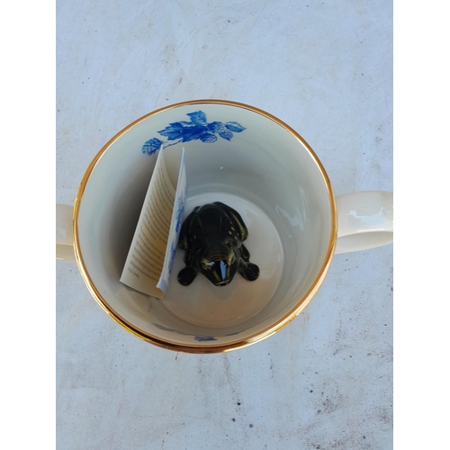 132 - Boxed Wade loving cup with frog bottom