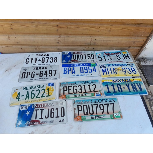 133 - Various vintage and modern USA car number plates