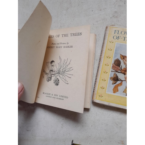 207 - 3 x volumes : The Flower Fairies ,  by Cicely Mary Barker, First editions, 2 in D/J s