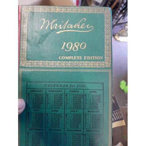 226 - Box of mixed themed books : Whittaker Almanack, Max's Nineties Max Beerbohm 1958 edition (nice plate... 