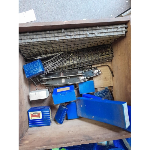 229 - Vintage Hornby Dublo railway track, some boxed accessories and tenders etc.