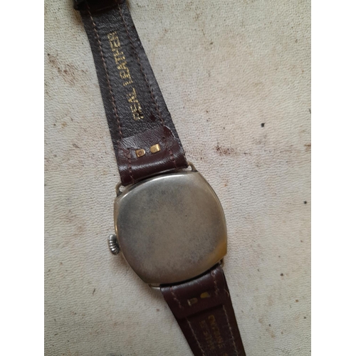 244 - Vintage nickel plated gents wristwatch, working no guarantees implied or given