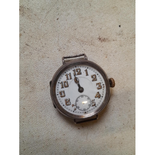 245 - Silver case gents vintage wristwatch