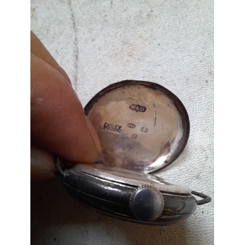 246 - Very Early Wilsdorf and Davis Rolex silver case gents wristwatch, stamped on the internal case, in w... 