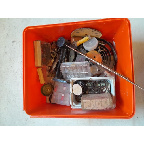 294 - Tub of watch and clock spares