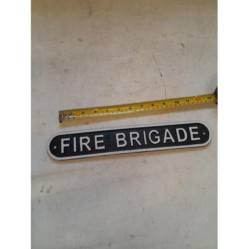 351 - Cast iron advertising sign : Fire Brigade