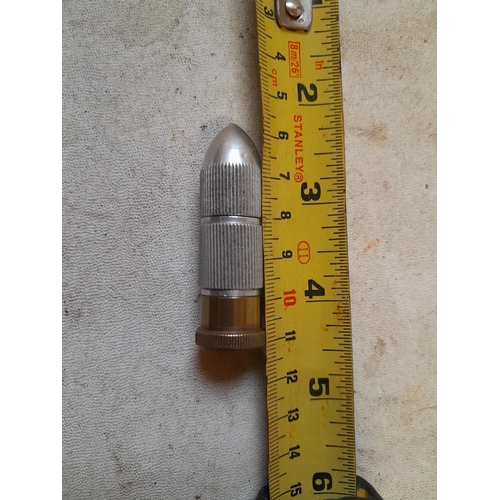 180 - World war II era trench art style petrol lighter made in aluminium and brass bullet shape