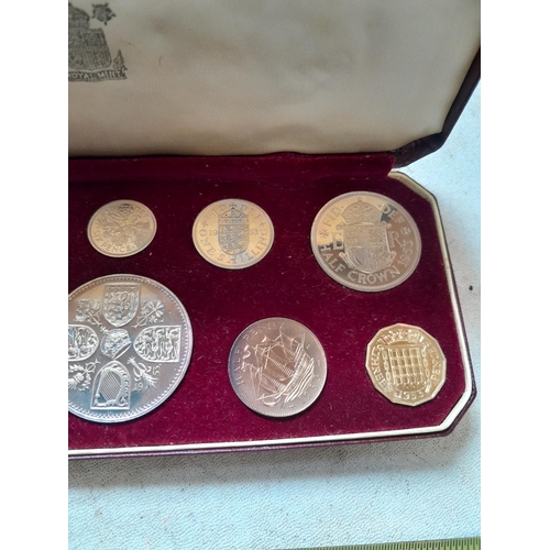 222 - QEII 1953 Coronation Proof coin set in maroon case of issue offered mint