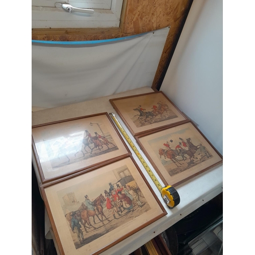 20 - Set of four 19th century Henry Alken hand tinted Hunting Prints in later frames J Harris & Sons of B... 