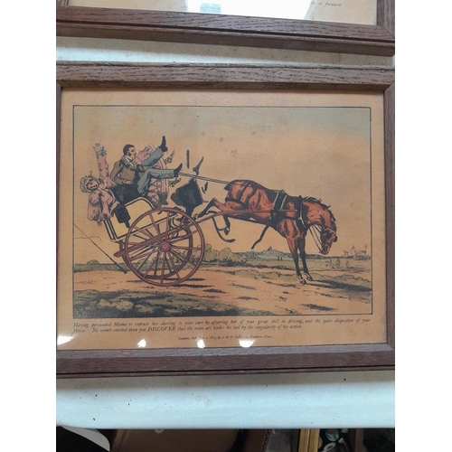 21 - Set of four 19th century Henry Alken hand tinted hunting prints in frames from the 1930s