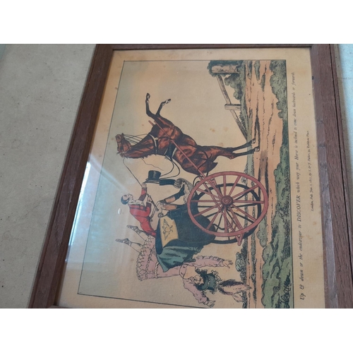 21 - Set of four 19th century Henry Alken hand tinted hunting prints in frames from the 1930s