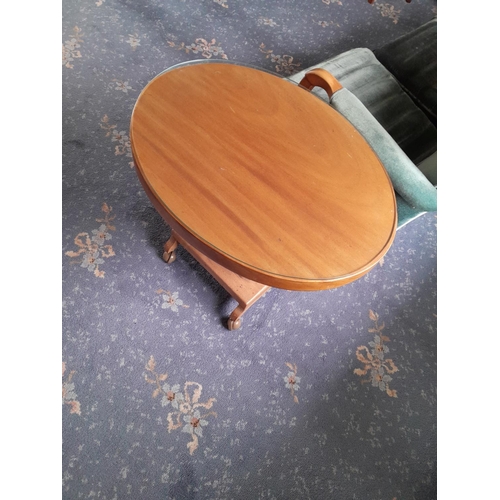 64 - Vintage teak coffee table with elephant base