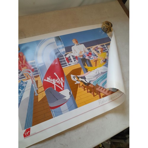 283 - Set of 5 x Virgin Atlantic Airways poster, issued to Travel Agents mid 1980s