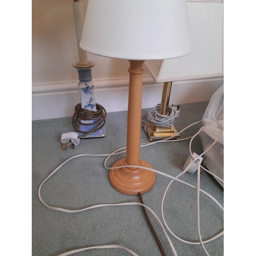 14 - Various pottery and other table lamps