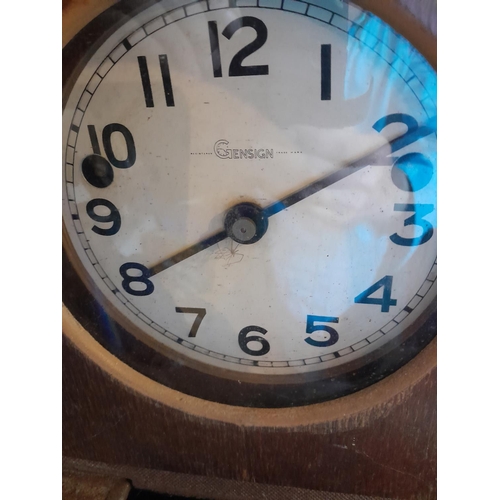 77 - Vintage Gensign clocking in clock in oak case with key