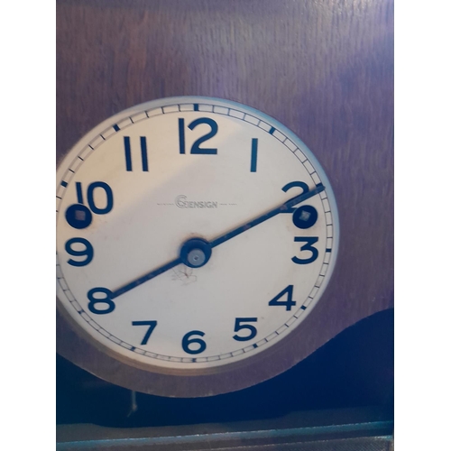 77 - Vintage Gensign clocking in clock in oak case with key