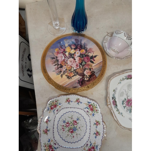 25 - Decorative china : Ltd Royal Albert cake plate in good order and other decorative ware