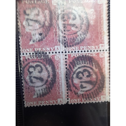 109 - Stamps : 1854 -1857 block of six Penny Reds, large Crown type 4