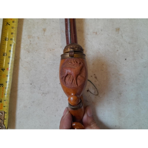 442 - Vintage Black Forest carved pipe