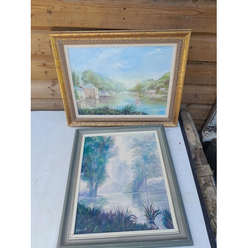 252 - Various prints, watercolours and oils by F Priestley