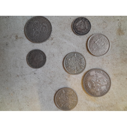 259 - GB silver coins : 1898 Shilling, 1937 Two Shilling,  1937 & 1934 One Shilling, 1928 Sixpence, 1935 T... 