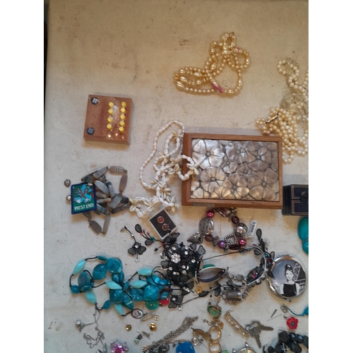 2 - Assorted costume jewellery, small amount of silver included