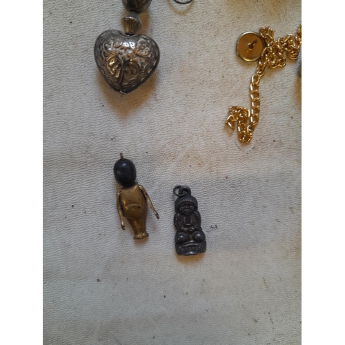 2 - Assorted costume jewellery, small amount of silver included