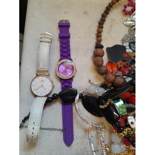 5 - Assorted costume jewellery and watches