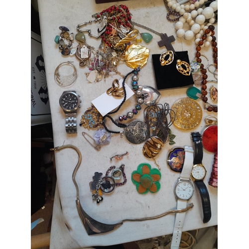 6 - Assorted costume jewellery and watches