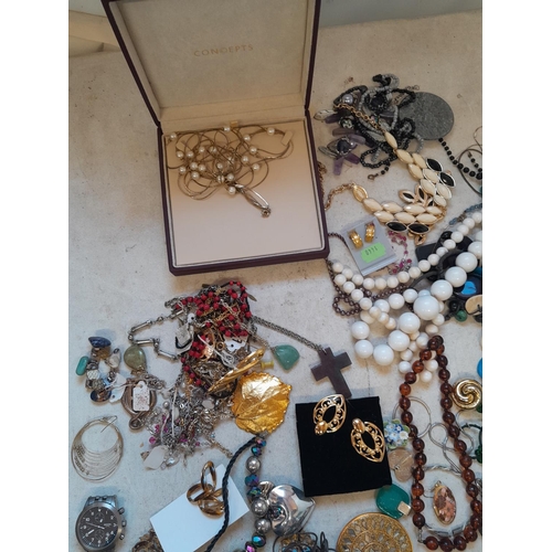 6 - Assorted costume jewellery and watches