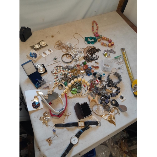 7 - Assorted costume jewellery and watches (NOT JEWELLERS LOUPE)