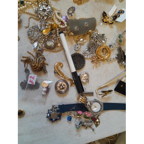 8 - Assorted costume jewellery and watches