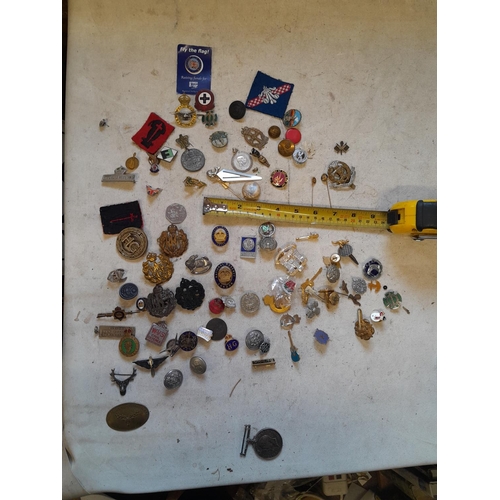 33 - Nice collection of mainly military interest regimental and other cap badges , metal, plastic and ena... 