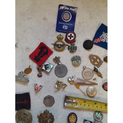 33 - Nice collection of mainly military interest regimental and other cap badges , metal, plastic and ena... 