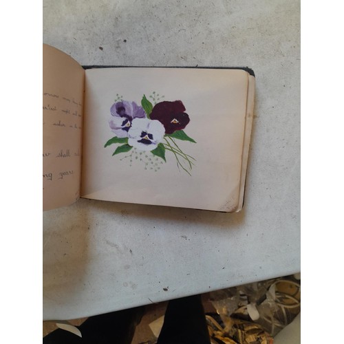 36 - Early 20th century guest album with watercolours, poetry and signatures