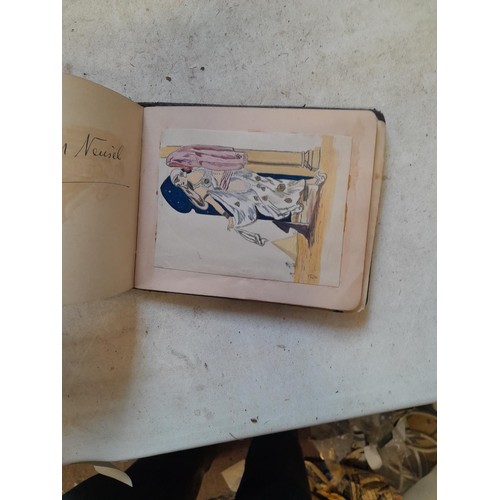 36 - Early 20th century guest album with watercolours, poetry and signatures