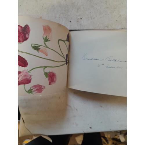 36 - Early 20th century guest album with watercolours, poetry and signatures