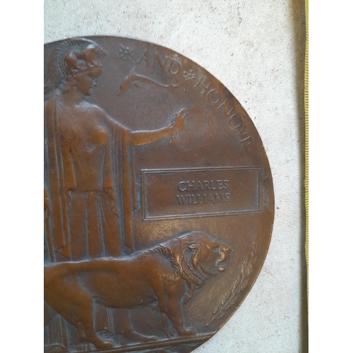 49 - World War I Death Plaque awarded to Charles Williams