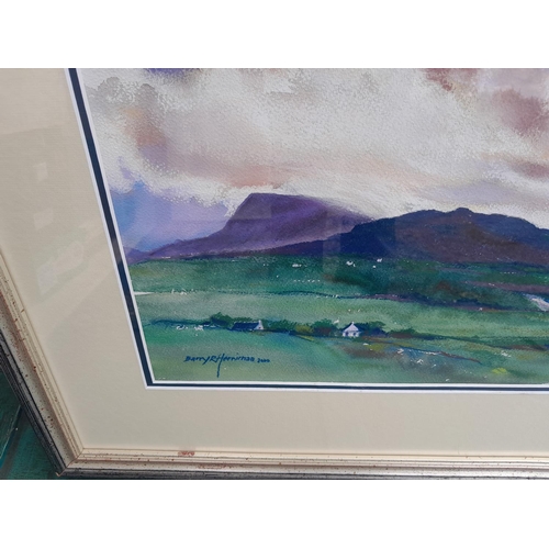 329 - Modern mixed media Strong Light over Muckish by Barry Herniman 36 cms x 50 cms