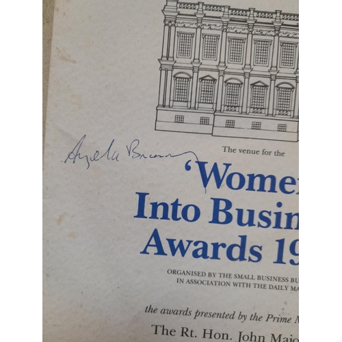 357 - Women into Business Awards 1992 signed  by John Major PM and Angela Browning MP