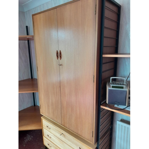 384 - Vintage Staples Teak modular units (Heals interest) comprising of : corner shelves, chest of drawers... 