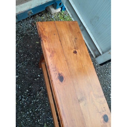 407 - Vintage pine two drawer side table